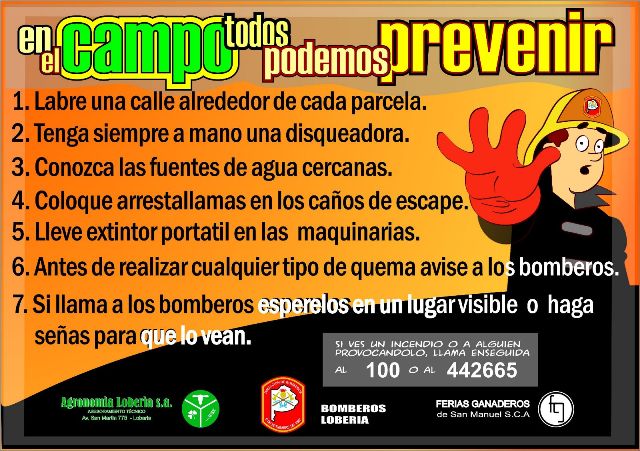 Bomberos Lobería prevención incendios