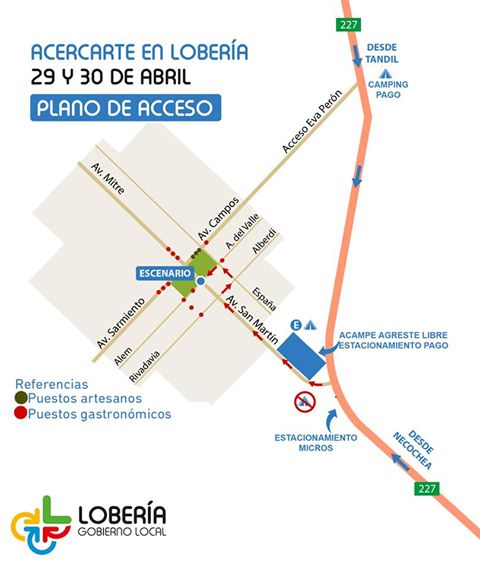 Plano acceso acercarte en Lobería