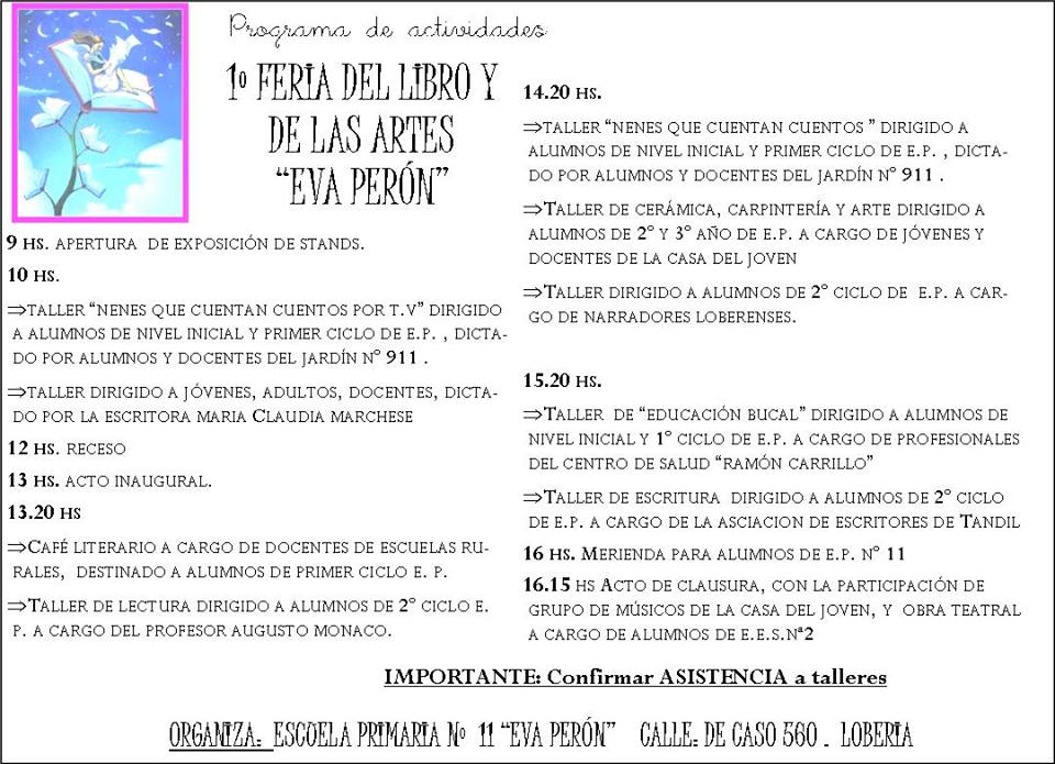 feria libro actividades escuela 11